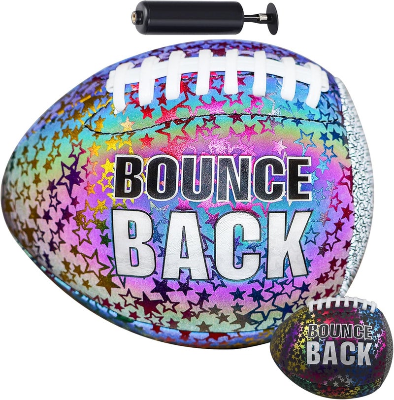 BOUNCEBACK Training Football, Youth Size & Official Size, Fatherless Football PassCatch Solo Enhancing Passing Catching(with Pump) - Image 1